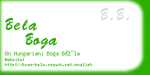 bela boga business card